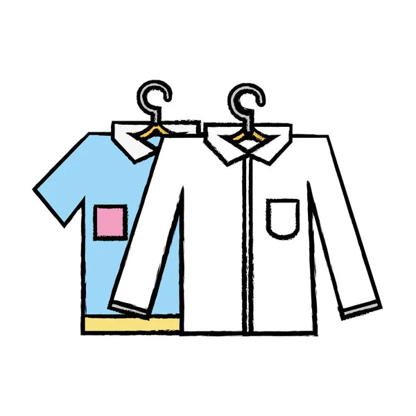 Czysty Design Koszulki Ubrania Wiszące Ilustracja Wektorowa — Wektor stockowy