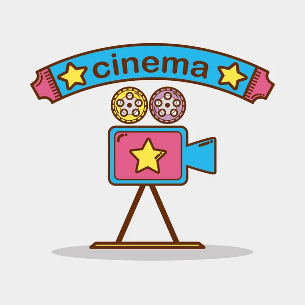 Cortometraje Cámara Vídeo Estudio Vector Ilustración — Vector de stock