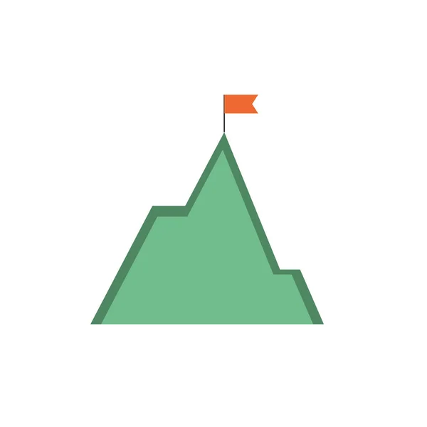 Natuur Berg Ecologie Met Vlag Ontwerp Vectorillustratie — Stockvector