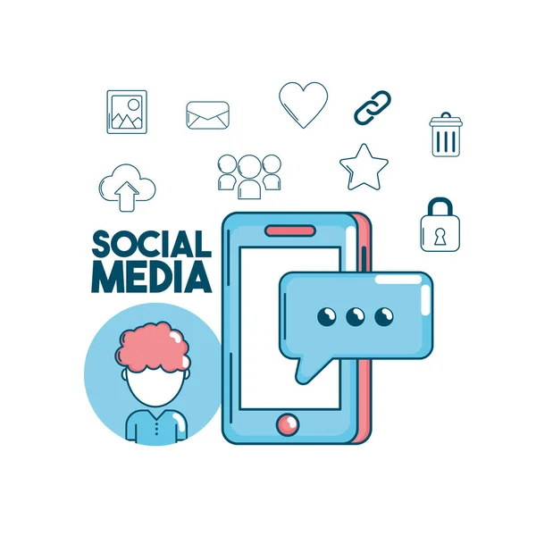 Technology Social Media Global Connection Vector Illustration — Stock Vector