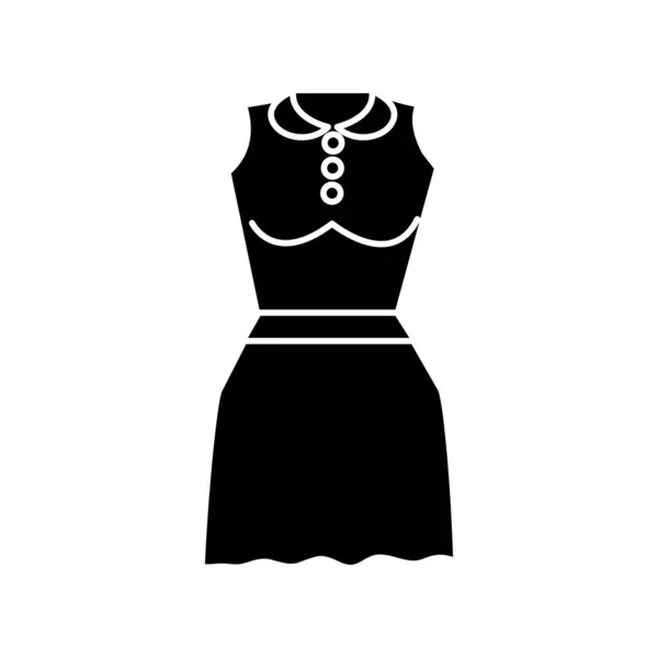 輪郭のカジュアルなブラウスと短いスカート着用 ベクトル イラスト デザイン — ストックベクタ