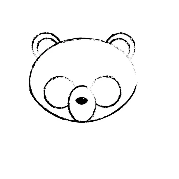 Figura Panda Cabeça Selvagem Bonito Animal Vetor Ilustração — Vetor de Stock