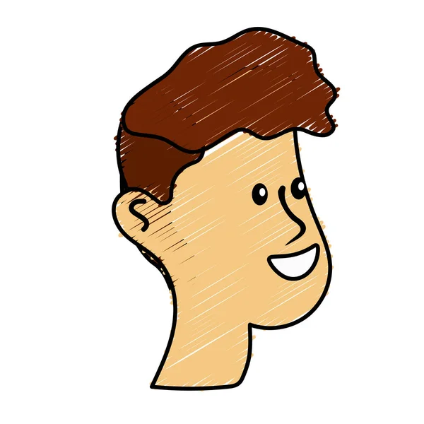 幸せで素敵な髪型 頭男ベクトル イラスト — ストックベクタ