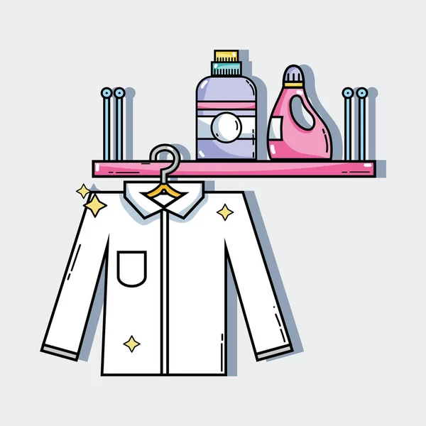 Zařízení Pro Prádelny Čištění Domácí Oblečení Vektorové Ilustrace — Stockový vektor