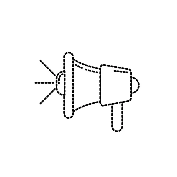 点線の形状 メガホン スピーカー通信メッセージのベクトル図のツール — ストックベクタ