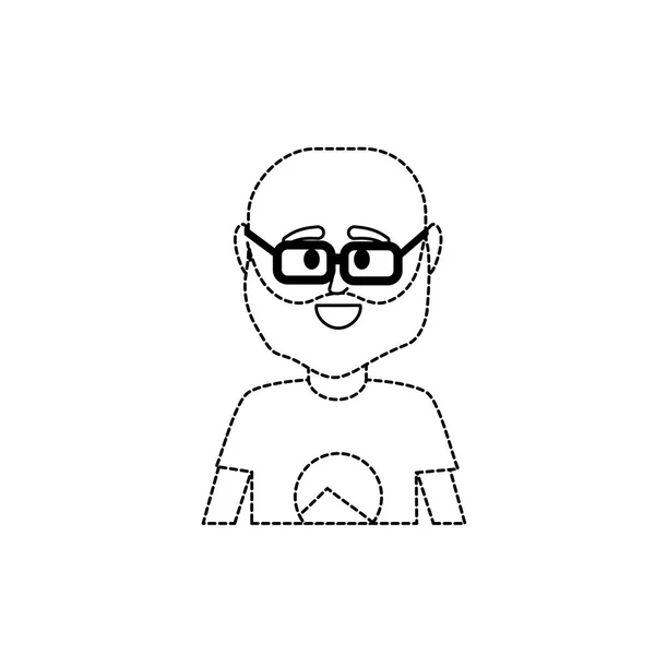 Forme Pointillée Avatar Homme Avec Shirt Design Vectoriel Illustration Icône — Image vectorielle