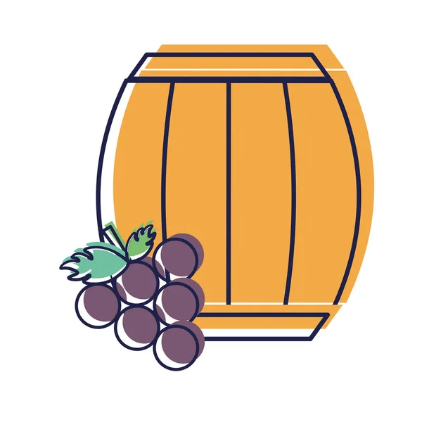 Barril Vino Con Imagen Icono Uva Diseño Ilustración Vectorial — Vector de stock