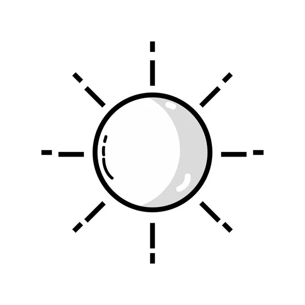 线可爱的太阳和自然元素天气向量例证 — 图库矢量图片