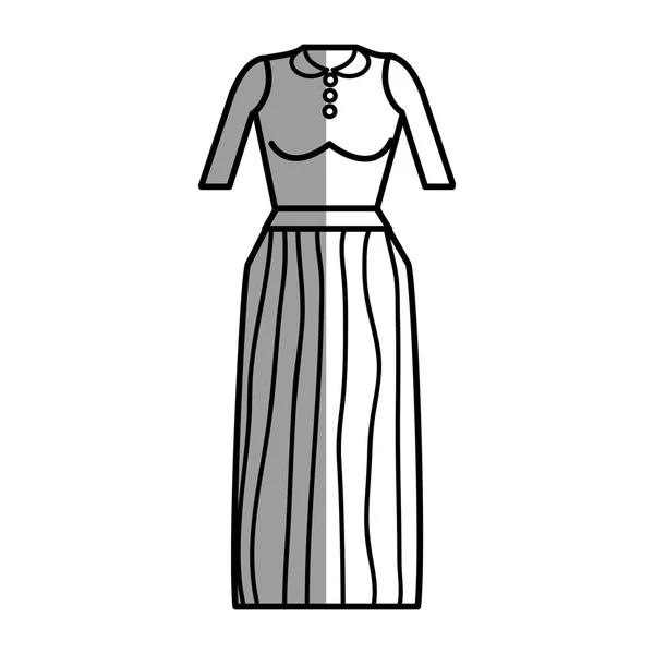 Фігурна Випадкова Блузка Довга Спідниця Векторні Ілюстрації — стоковий вектор