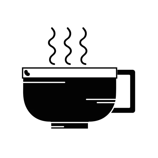 Контур Вкусный Кофе Эспрессо Чашки Векторной Иллюстрации Значок — стоковый вектор