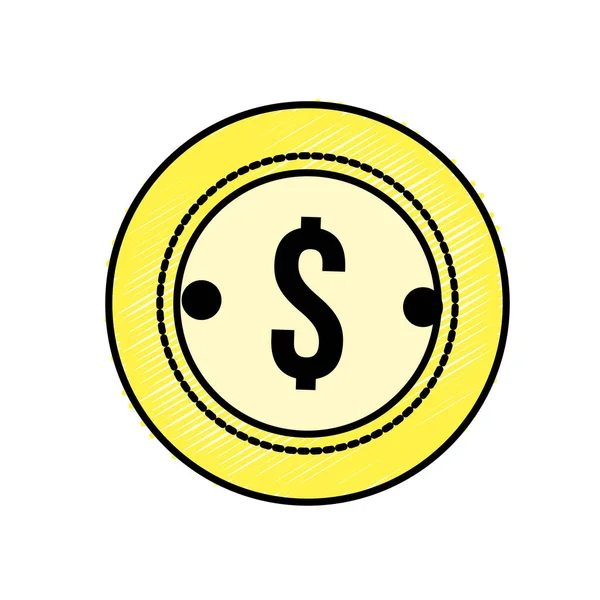 Finanzieren Münze Währung Bargeld Geld Vektor Illustration — Stockvektor