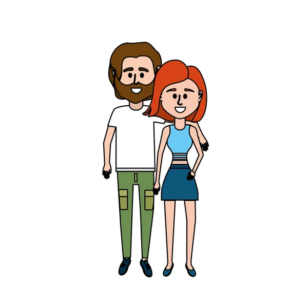 Couple Together Clouthes Design Vector Illustration Icon — Stock Vector