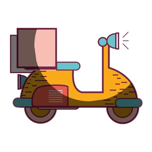 delivery motorcycle transportation service with box, vector illustration