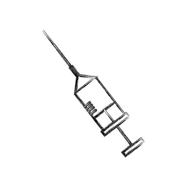 Figure Syringe Medicine Laboratory Treatment Vector Illustration — Stock Vector