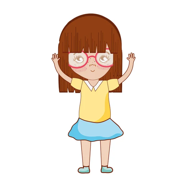 Pretty Girl Hands Glasses Vector Illustration — Stock Vector