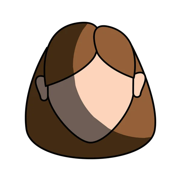 幸せそうな顔の女性の髪型 ベクトル イラスト デザイン — ストックベクタ