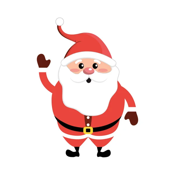 Santa Claus Avec Costume Noël Illustration Vectorielle Barbe — Image vectorielle