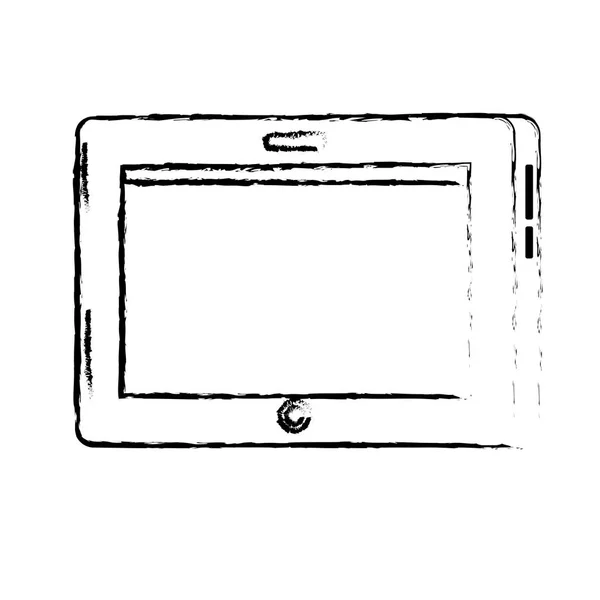 Фігурний Планшет Технології Сенсорний Цифровий Екран Векторні Ілюстрації — стоковий вектор