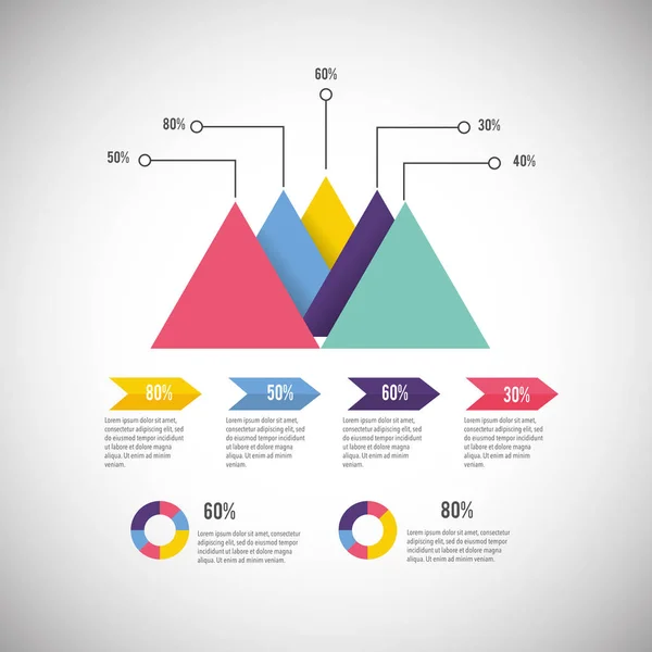 Infographic 보고서 일러스트와 비즈니스 다이어그램 — 스톡 벡터