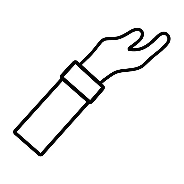 Linie Mann Arm Hand Nach Oben Symbol Vektor Illustration — Stockvektor