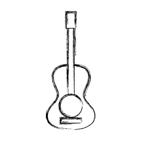 Figure Guitar Acoustic Intrument Music Player Vector Illustration — Stock Vector