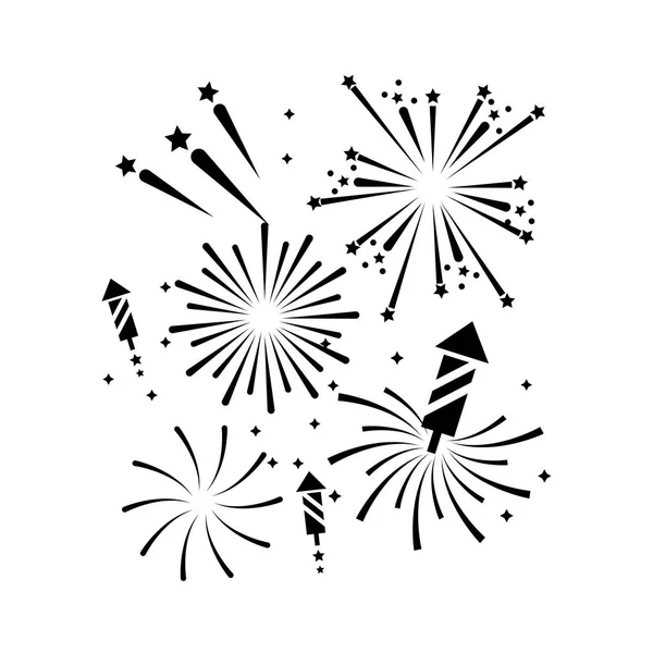 Szerkezeti Tűzijáték Dekoráció Ünnepelni Esemény Vektoros Illusztráció — Stock Vector
