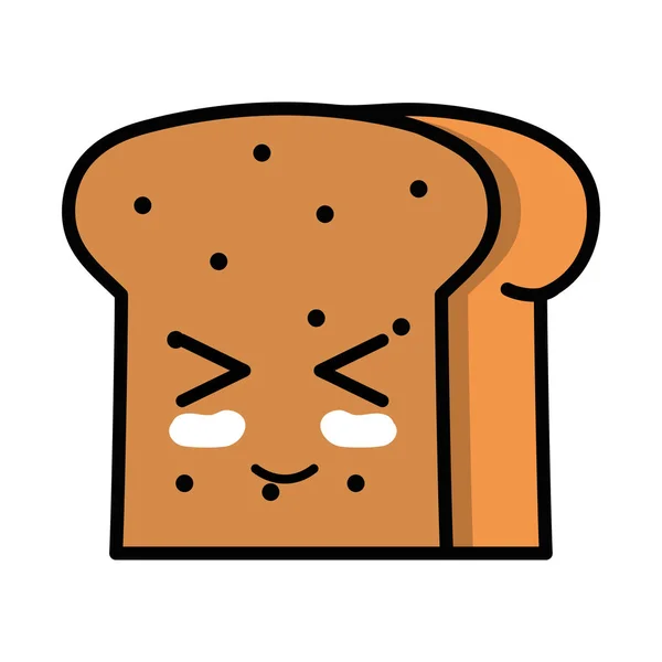 Милі Кумедні Скибочки Хліба Їжа Векторні Ілюстрації — стоковий вектор