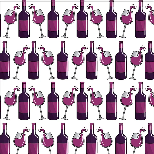 Botella Vino Vidrio Icono Fondo Vector Ilustración — Archivo Imágenes Vectoriales