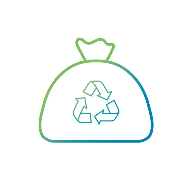 Ligne Sac Recycler Illustration Vectorielle Soins Environnement — Image vectorielle