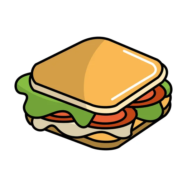 Sandwich Posiłek Fast Food Projektowania Ilustracja Wektorowa — Wektor stockowy