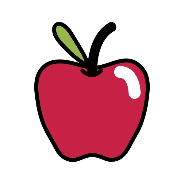 Νόστιμα Apple Φρούτα Φύλλο Σχεδιασμό Εικονογράφηση Διάνυσμα — Διανυσματικό Αρχείο