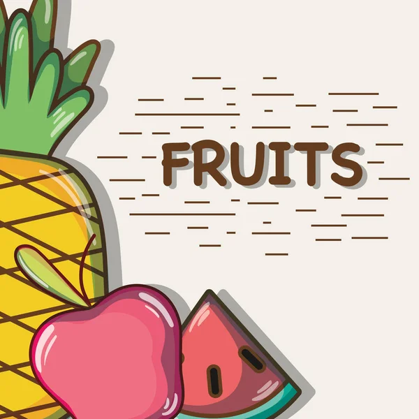 Köstliche Und Frische Tropische Früchte Hintergrund Vektor Illustration — Stockvektor