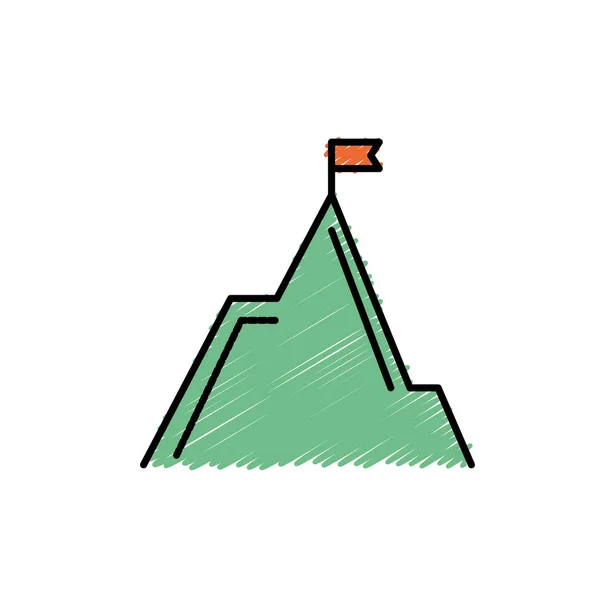 Natureza Montanha Ecologia Com Bandeira Desenho Vetor Ilustração —  Vetores de Stock