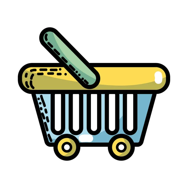 Supermarket Basket Element Buy Products Vector Illustration — Stock Vector