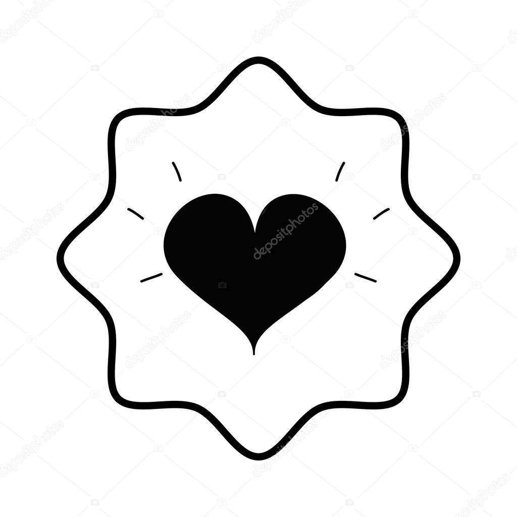 symbol beautiful heart of love, vector illustration design