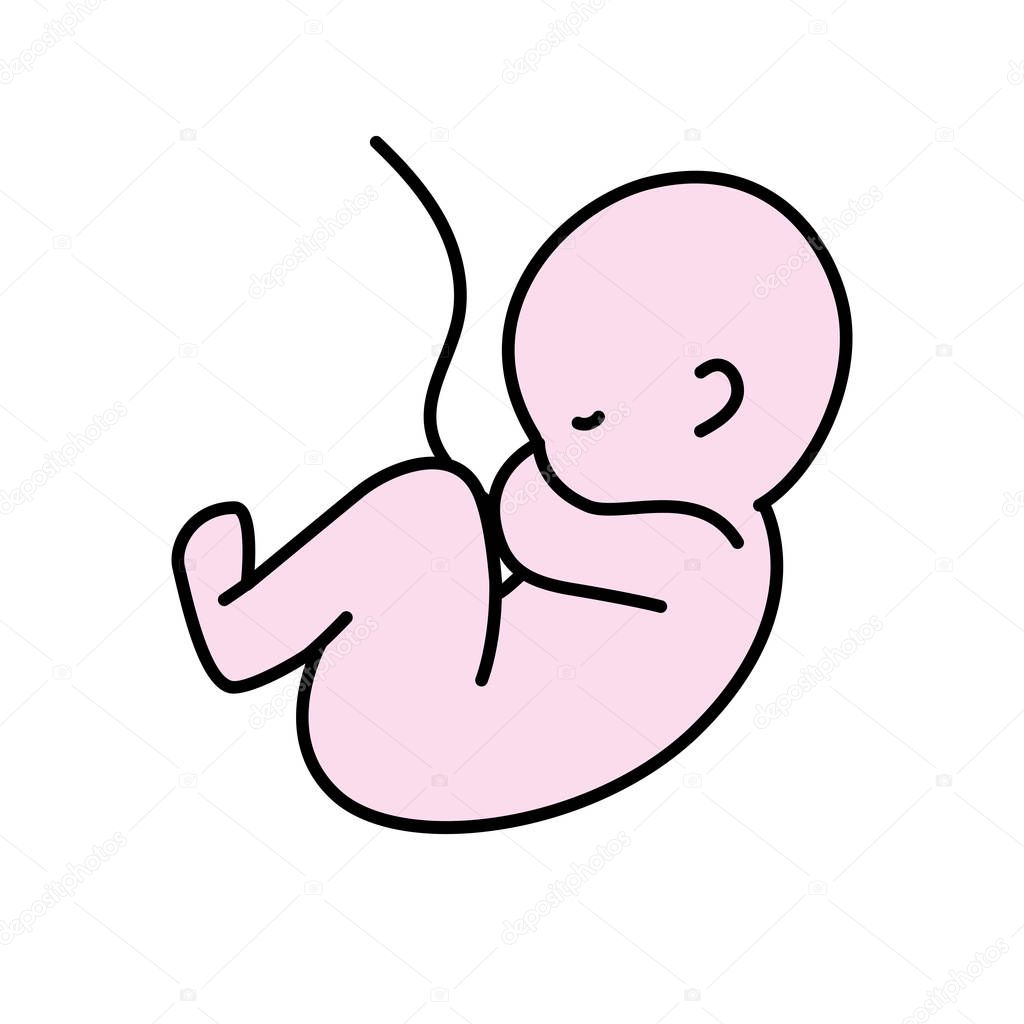 nice baby with umbilical cord vector illustration
