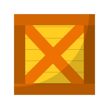 tahta kutu paket teslim nesne vektör çizim