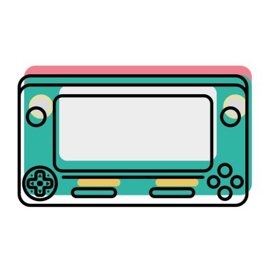 renk elektronik video oyunu simülatörü teknoloji konsol vektör çizim taşındı