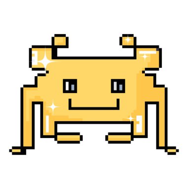 piksel video oyunu dijital karakter simge vektör çizim