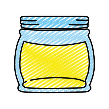 Doodle taze meyve güler yüzlü içki cam vektör çizim