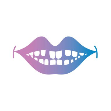 satır gülümseme ağız diş diş vektör çizim ile