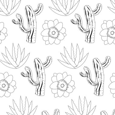 noktalı şekil doğa kaktüs çiçek ve bitki arka plan vektör çizim ile