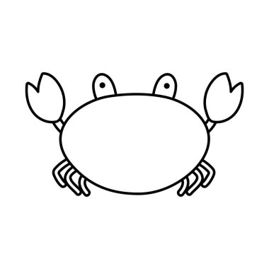 satır doğa yengeç tropikal hayvan deniz vektör çizim