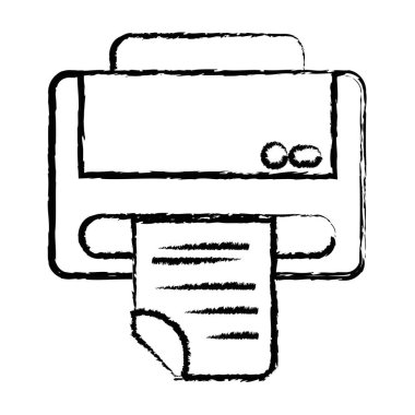 Şekil yazıcı makine teknolojisi ile iş belge vektör çizim