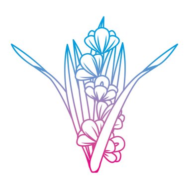 bozulmuş satır güzellik bitki doğa flowes patals vektör çizim ile