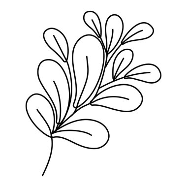 çizgi egzotik bitki stili Şubesi ile vektör çizim bırakır