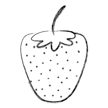 Grunge lezzetli taze çilek meyve beslenme vektör çizim