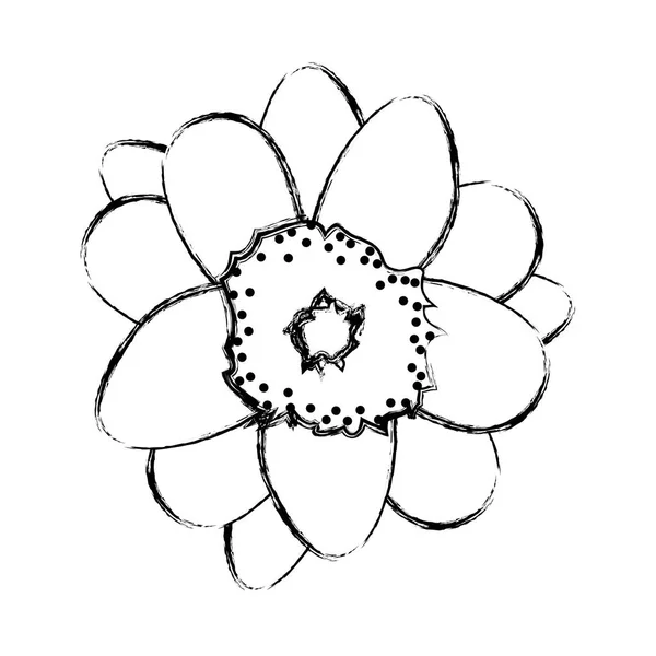 Grunge Niedlichen Blumen Mit Niedlichen Natur Blütenblätter Vektor Illustration — Stockvektor