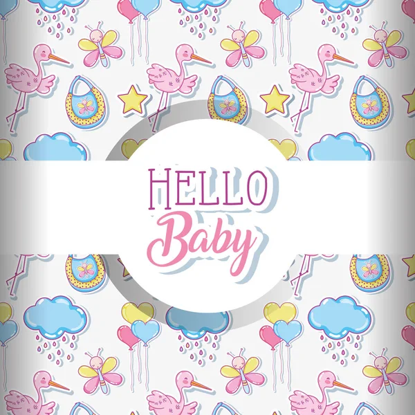 Baby Love Pattern Background Vector Illustration Graphic Design — Stock Vector