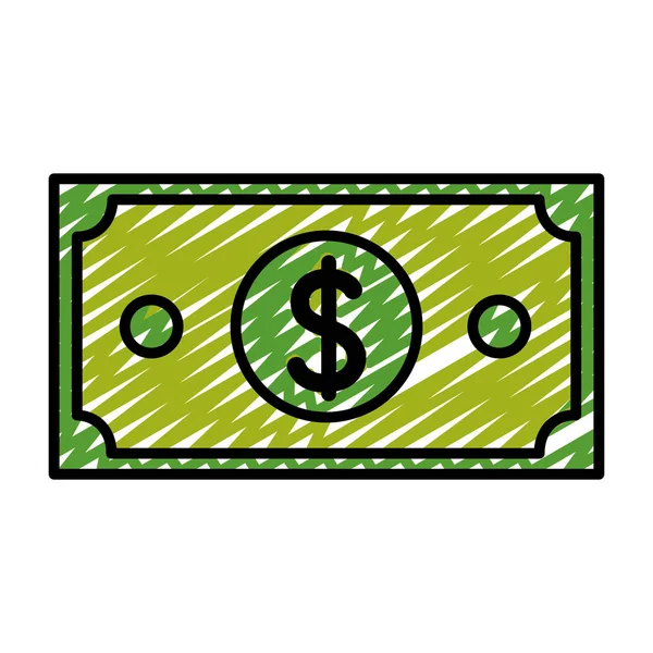 Doodle Economia Conta Dinheiro Dinheiro Finanças Ilustração Vetorial — Vetor de Stock